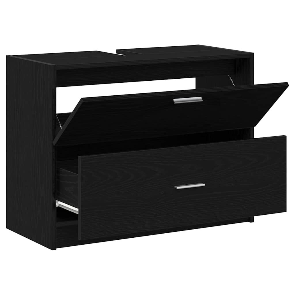 Waschtischschrank Schwarze Eiche 78 x 37 x 59 cm Holzwerkstoff