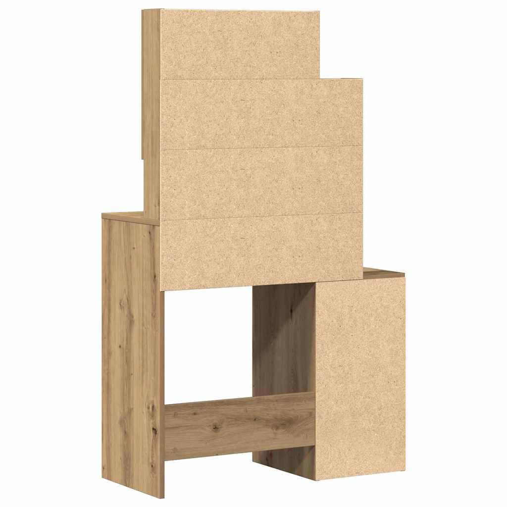 Schminktisch Eiche handwerklich 80 x 35 x 132 cm Holzwerkstoff