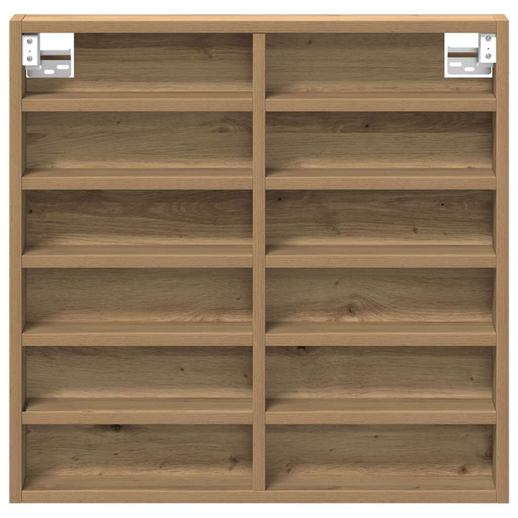 Vitrinenschrank mit Regal Eiche handwerklich 60 x 8.5 x 58 cm
