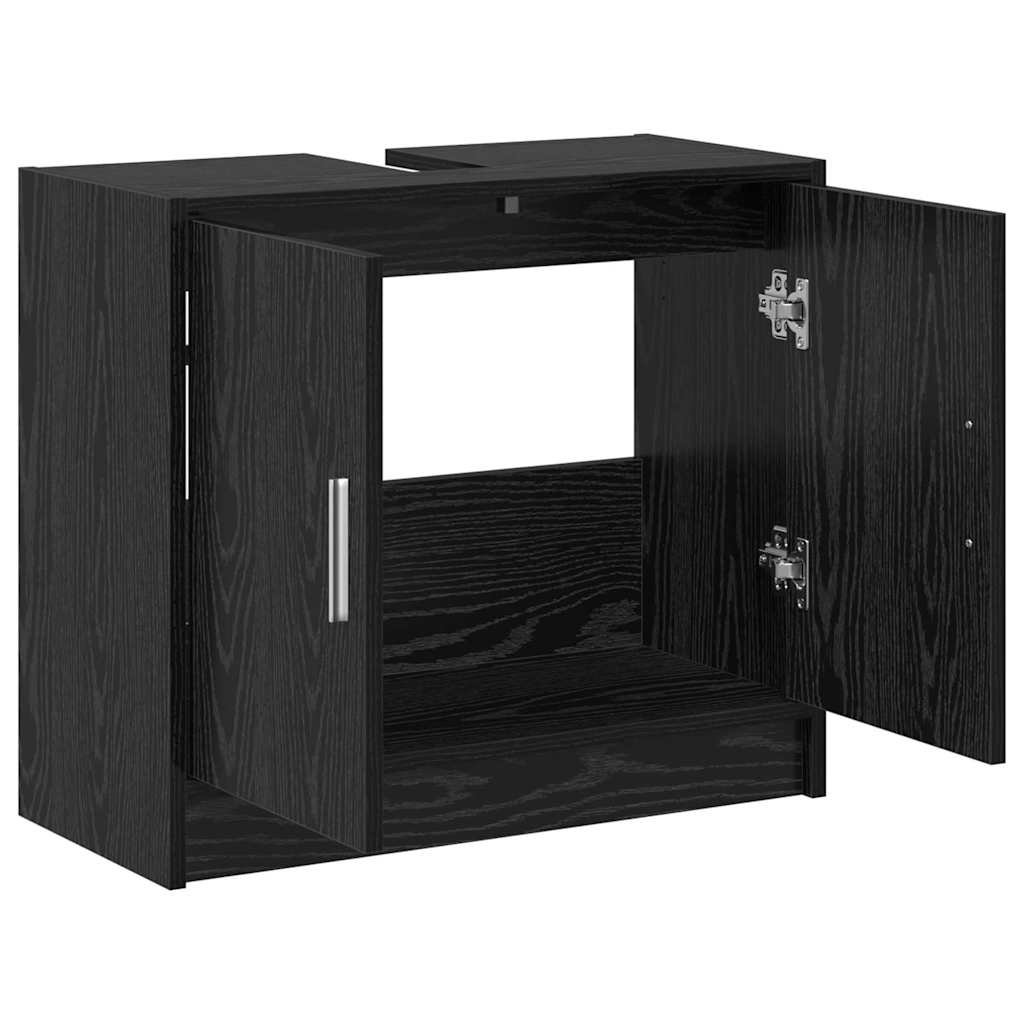 Waschbecken-Schrank mit Speicher Schwarze Eiche 63 x 29 x 55 cm