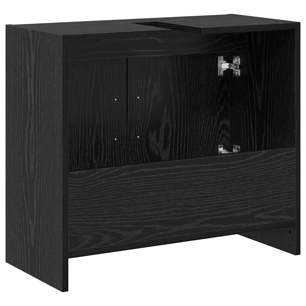 Waschbecken-Schrank mit Speicher Schwarze Eiche 63 x 29 x 55 cm