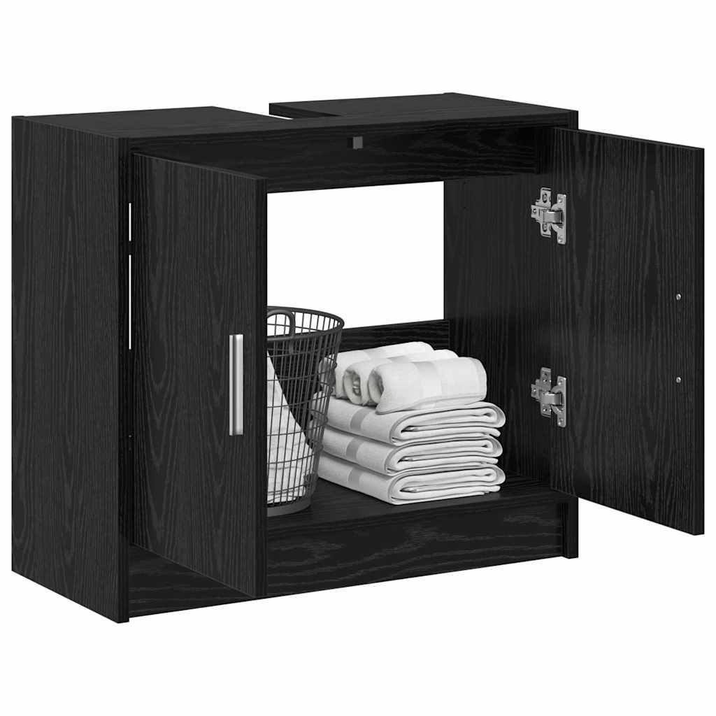 Waschbecken-Schrank mit Speicher Schwarze Eiche 63 x 29 x 55 cm