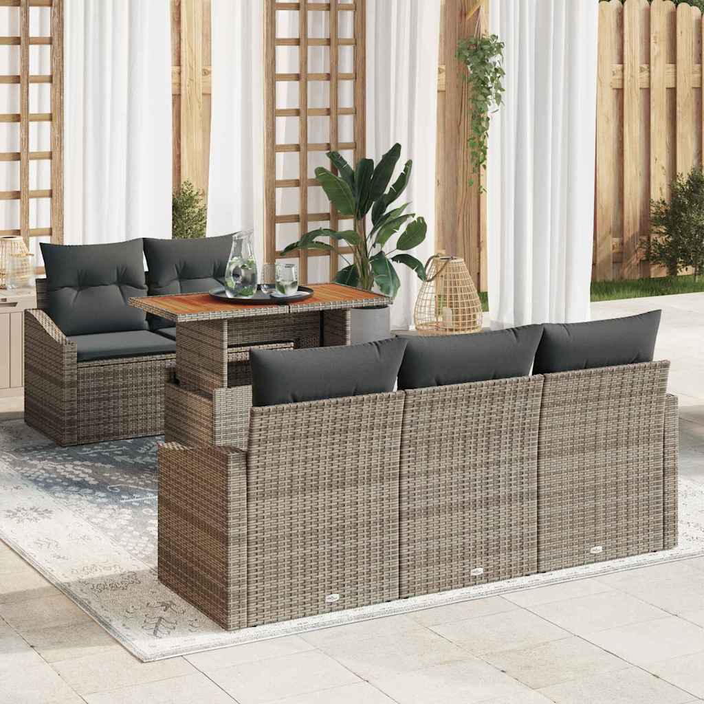 Garten Essgruppe mit Kissen Grau, Braun 100 x 55 x 73 cm