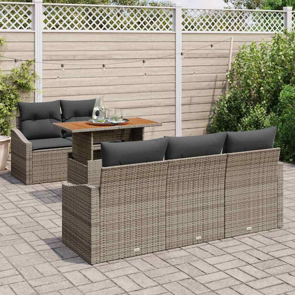 Garten Essgruppe mit Kissen Grau, Braun 100 x 55 x 73 cm