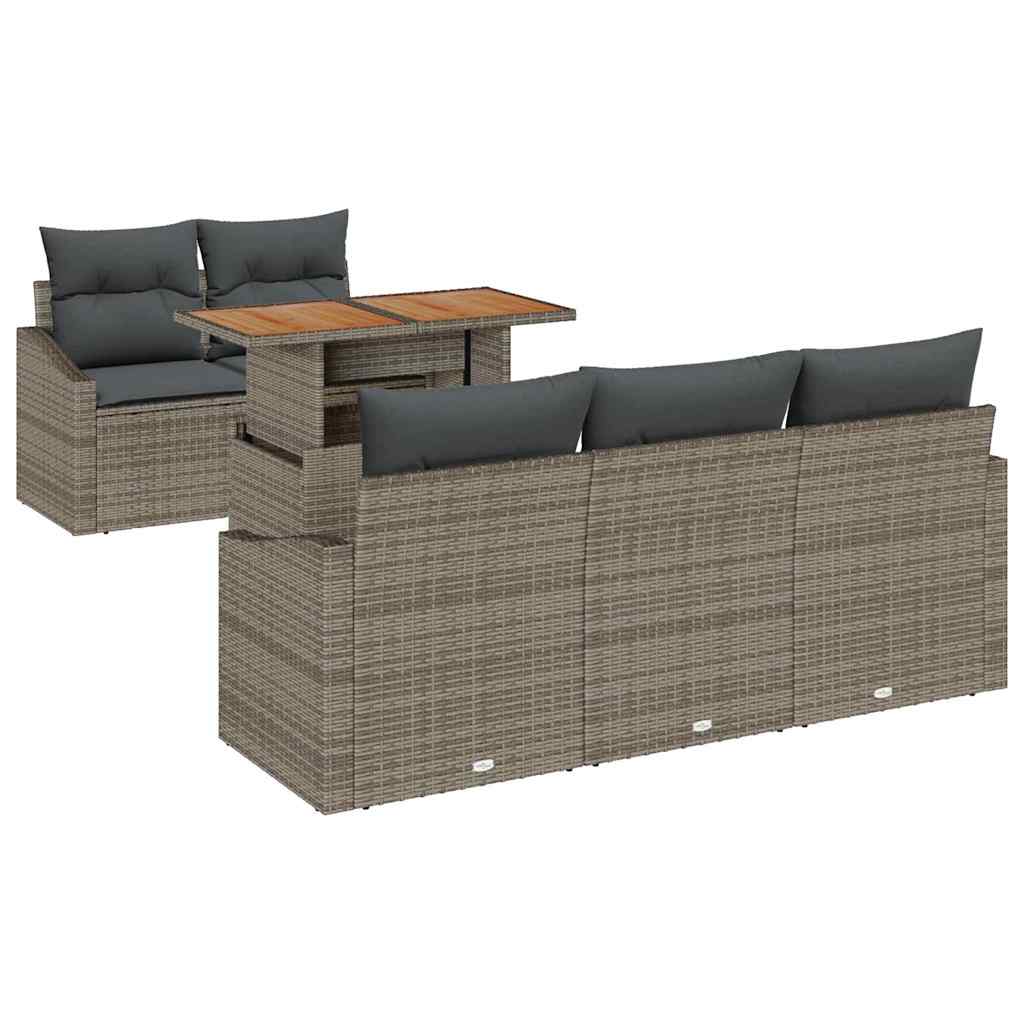 Garten Essgruppe mit Kissen Grau, Braun 100 x 55 x 73 cm