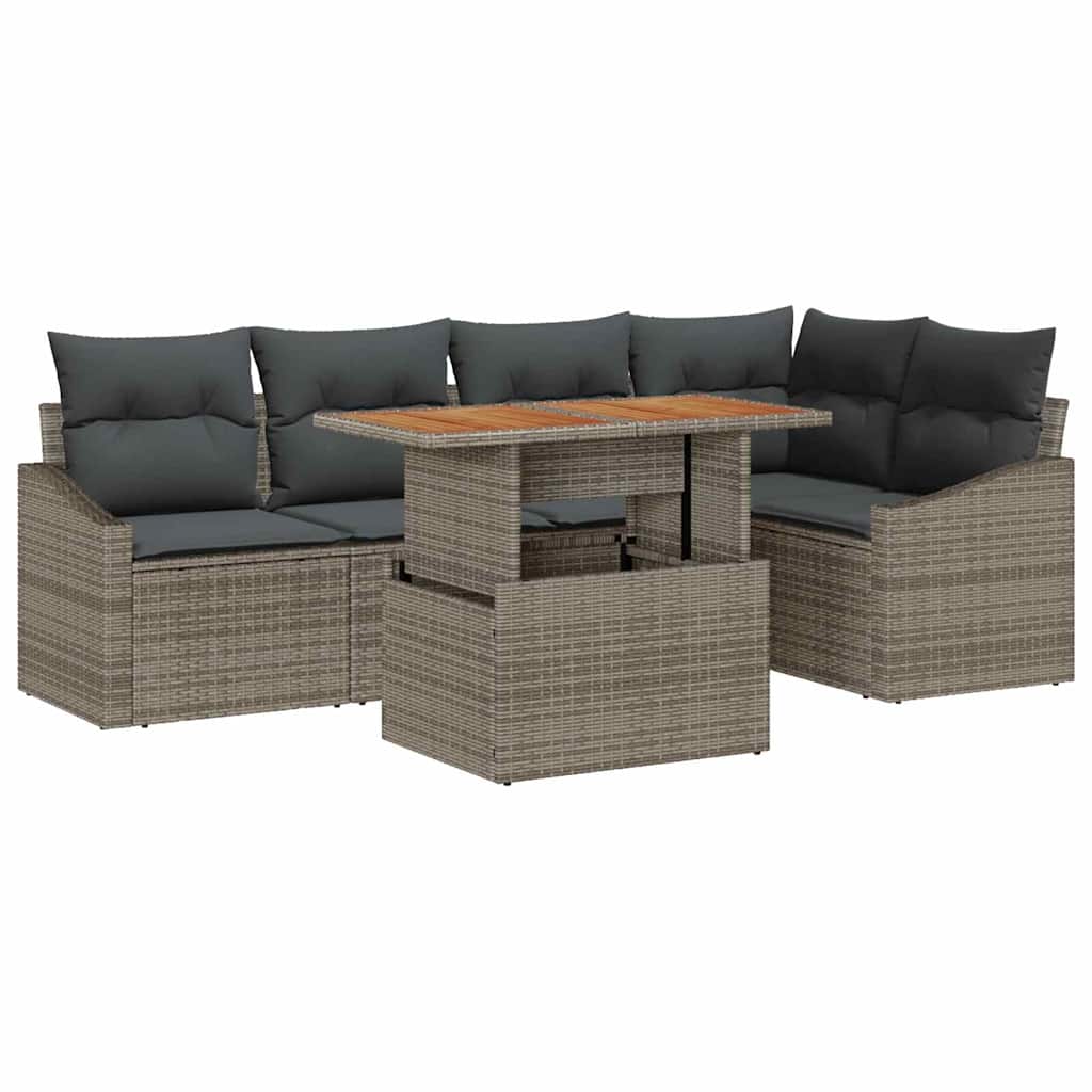 Garten Essgruppe mit Kissen Grau, Braun 100 x 55 x 73 cm