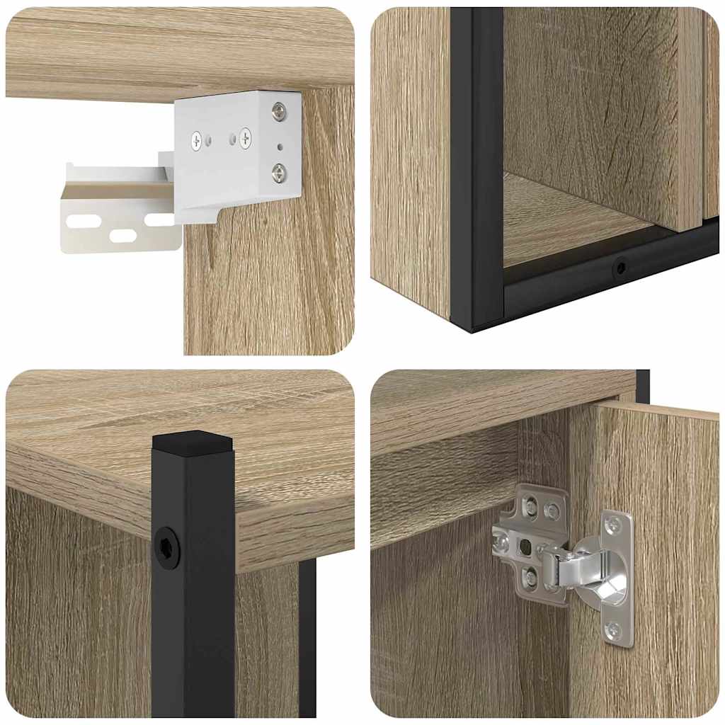 Badezimmermöbel Set 4 pcs Sonoma Eiche 33 x 33 x 185.5 cm