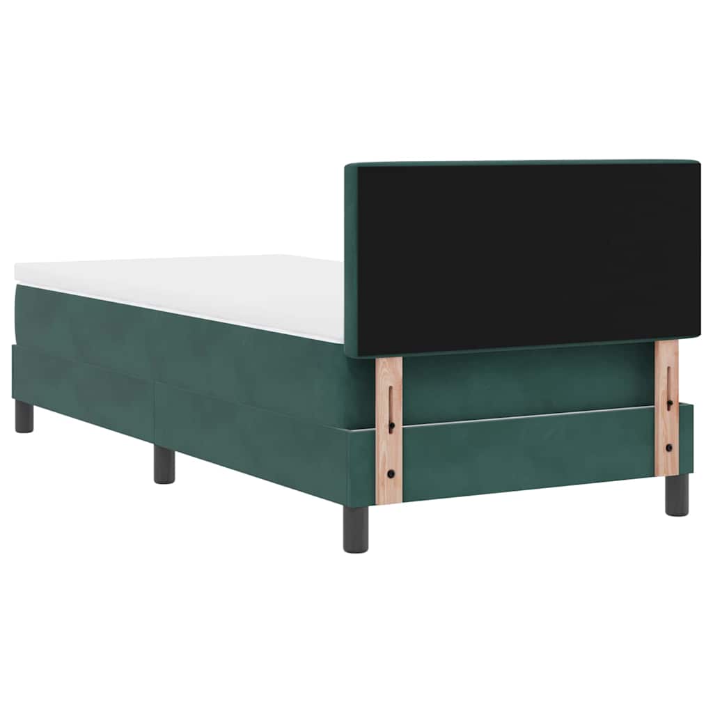 Boxspringbett mit Matratze Dunkelgrün 100 x 200 cm Samt