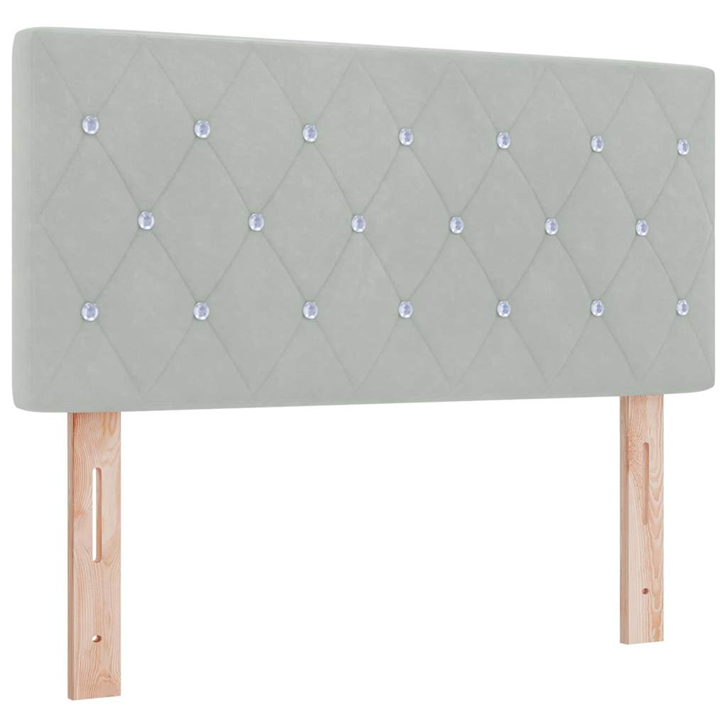Boxspringbett mit Matratze Hellgrau 120 x 200 cm Samt