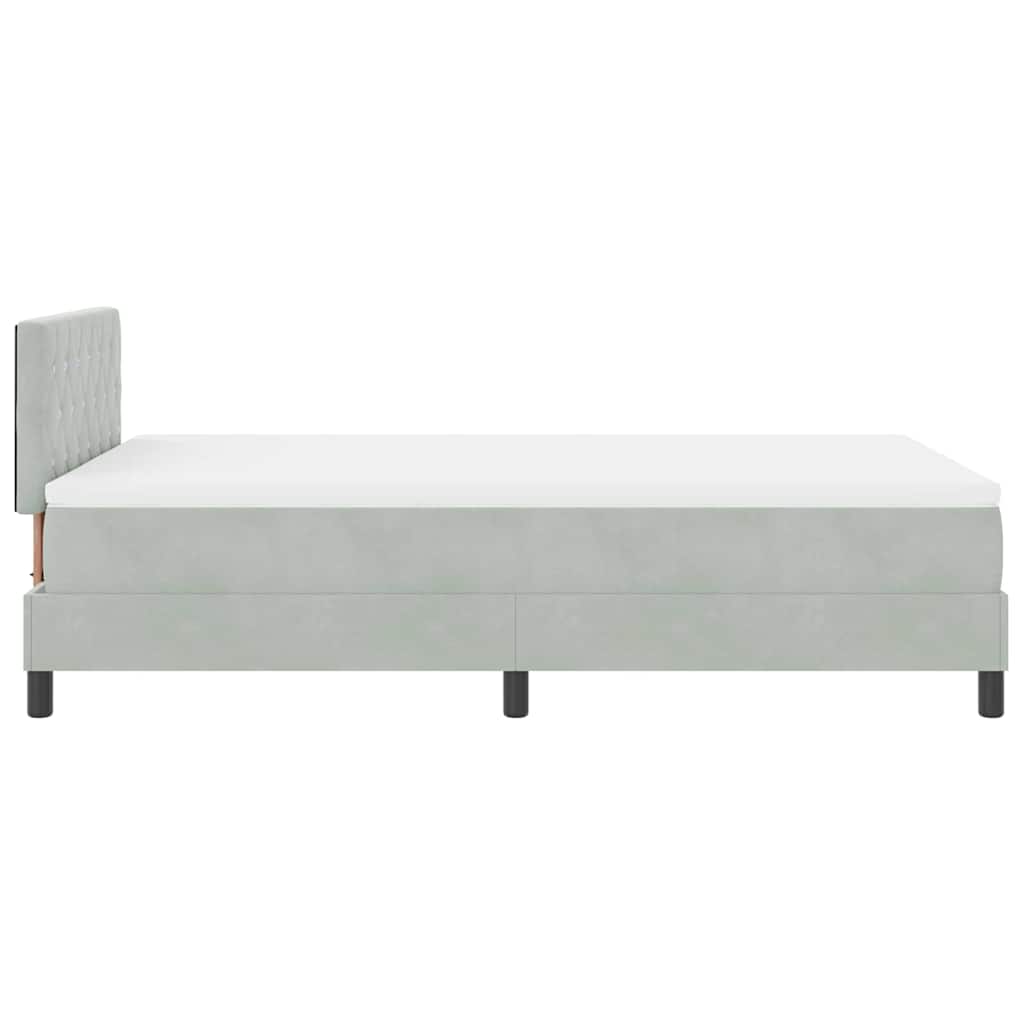 Boxspringbett mit Matratze Hellgrau 120 x 200 cm Samt