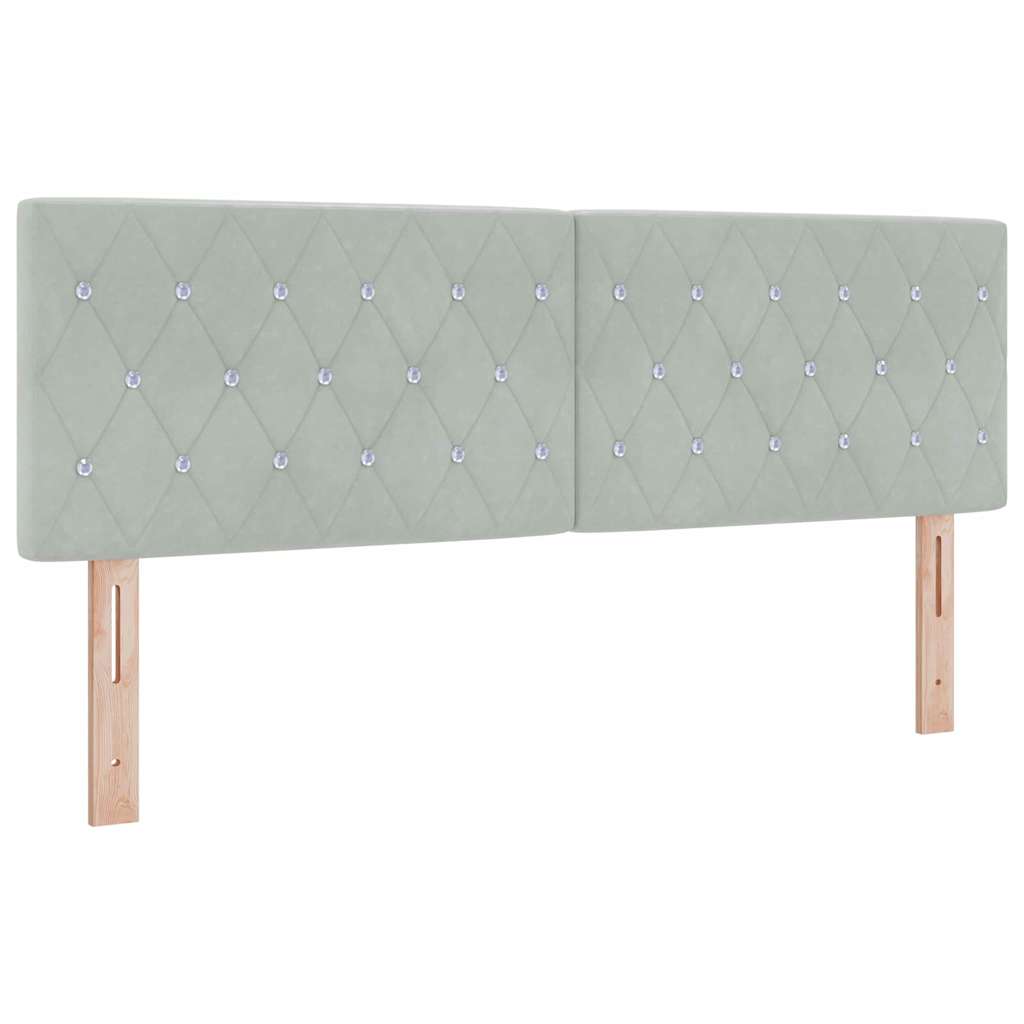Boxspringbett mit Matratze Hellgrau 140 x 190 cm Samt