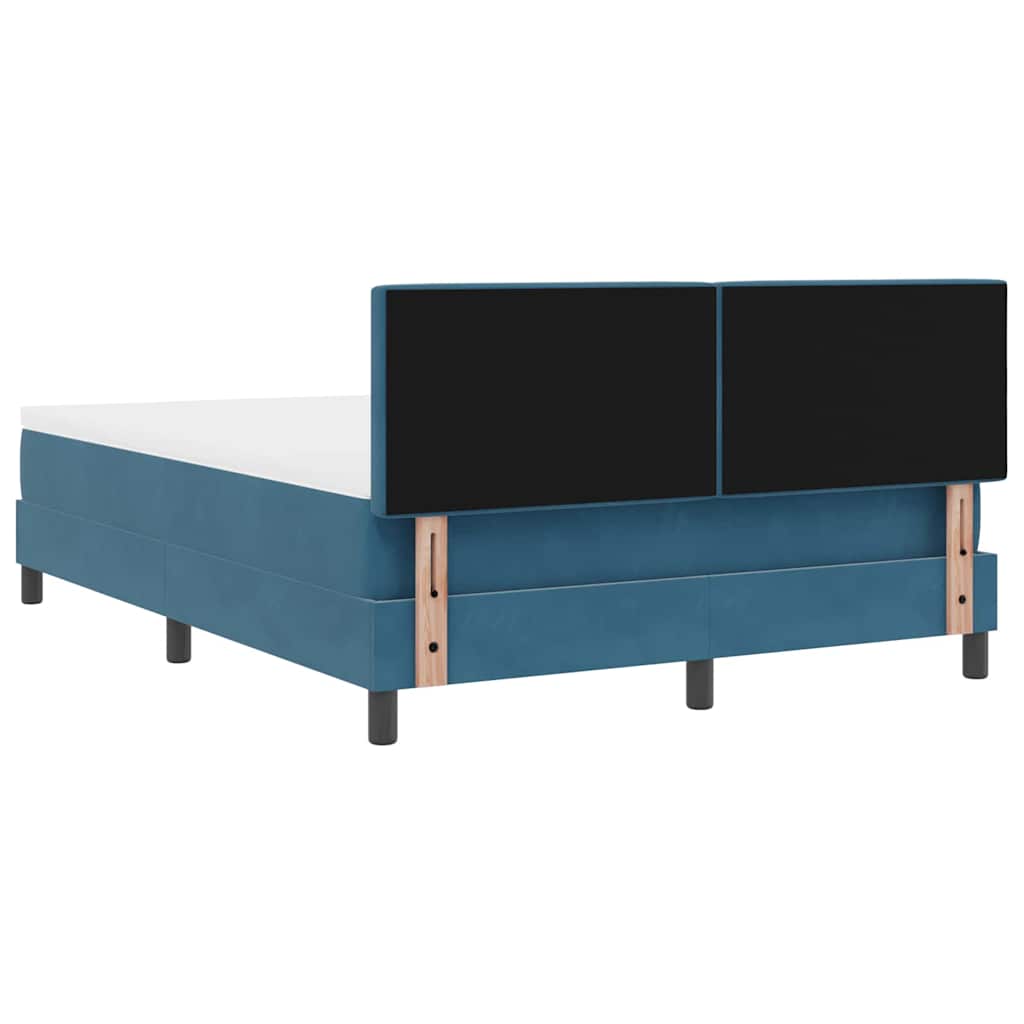 Boxspringbett mit Matratze Dunkelblau 140 x 190 cm Samt