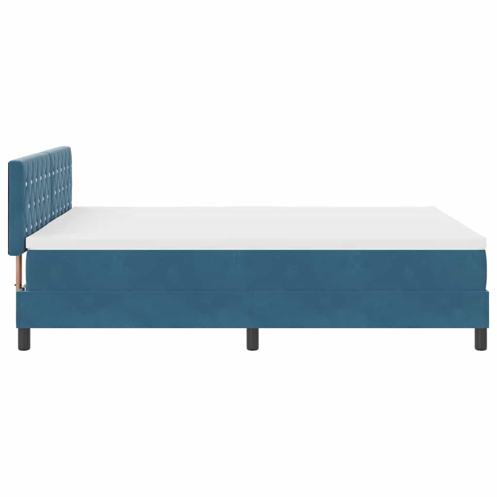 Boxspringbett mit Matratze Dunkelblau 140 x 190 cm Samt
