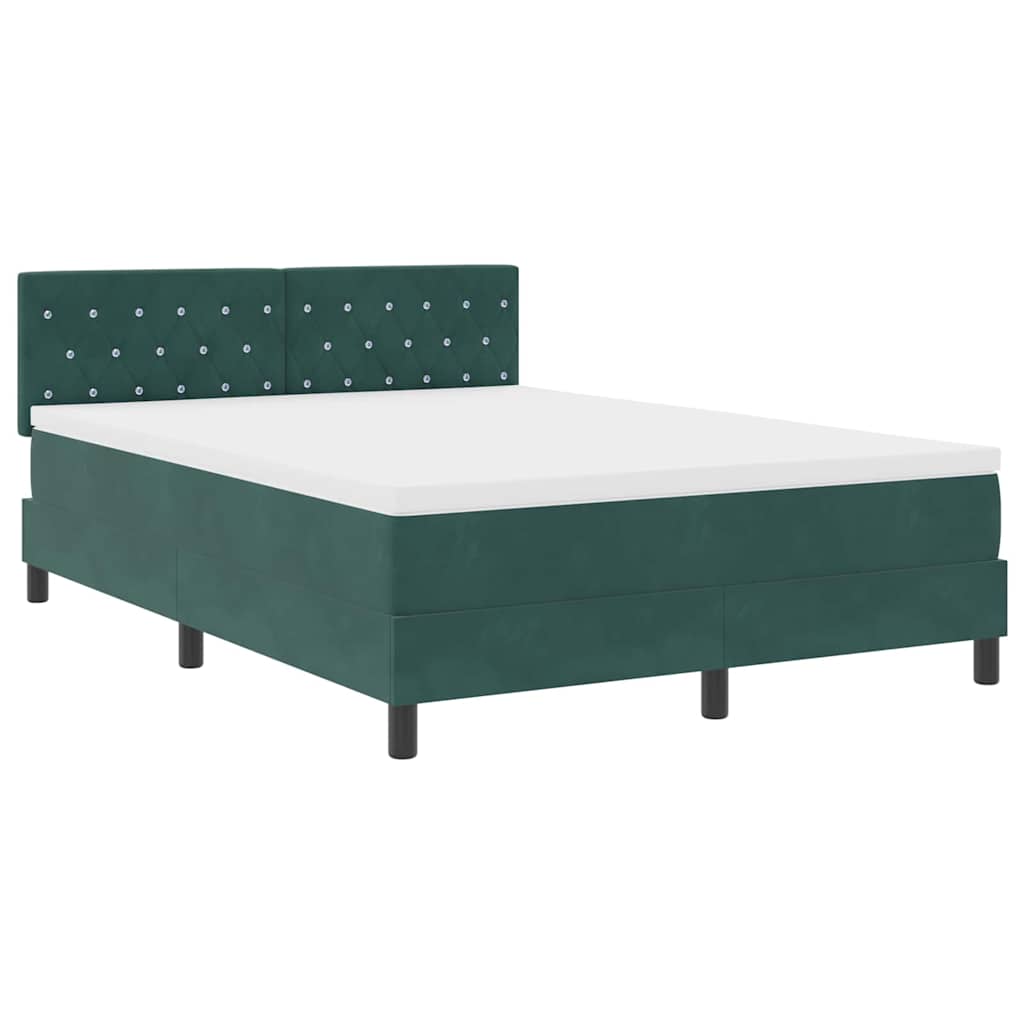 Boxspringbett mit Matratze Dunkelgrün 160 x 200 cm Samt