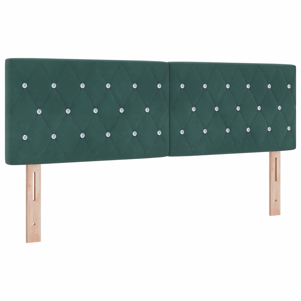 Boxspringbett mit Matratze Dunkelgrün 160 x 200 cm Samt
