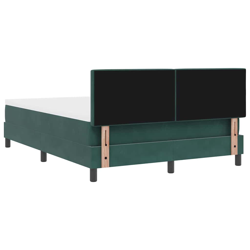Boxspringbett mit Matratze Dunkelgrün 160 x 200 cm Samt