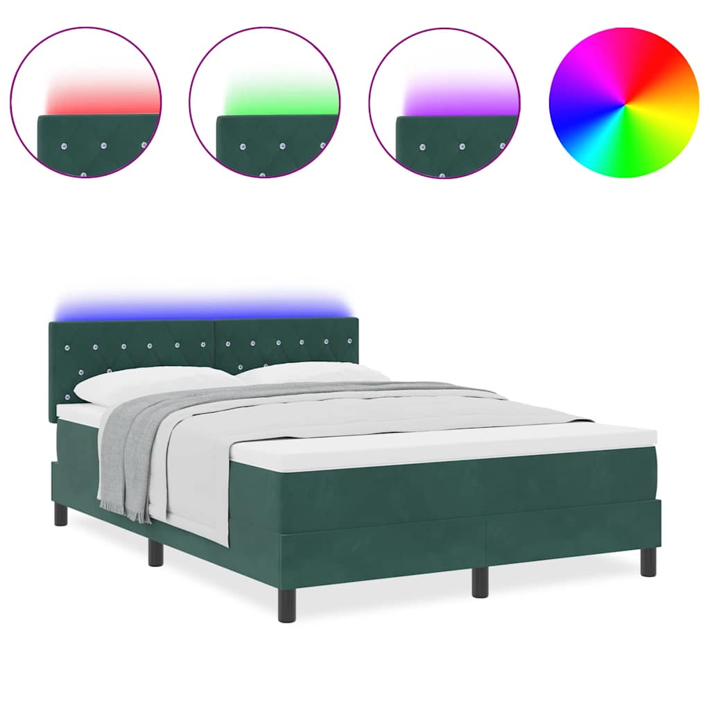 Boxspringbett mit Matratze Dunkelgrün 160 x 200 cm Samt