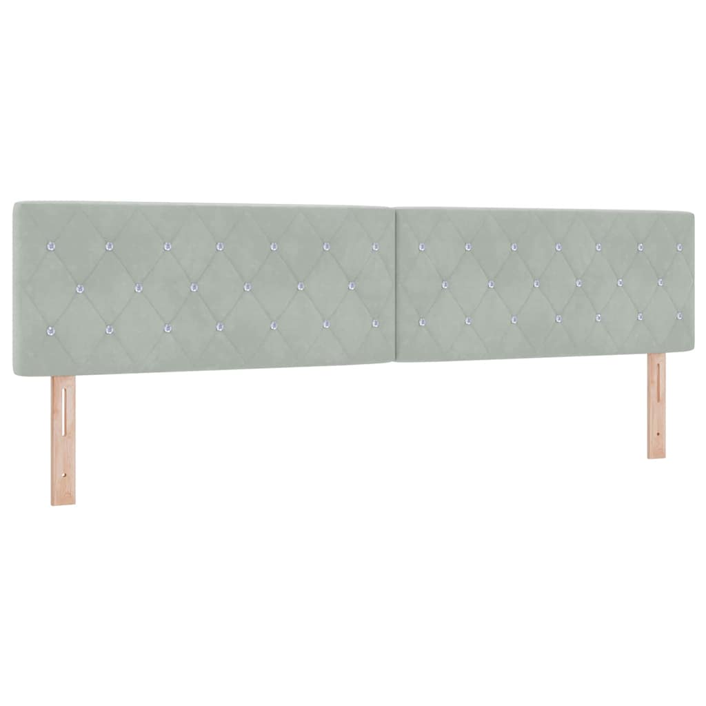 Boxspringbett mit Matratze Hellgrau 200 x 200 cm Samt