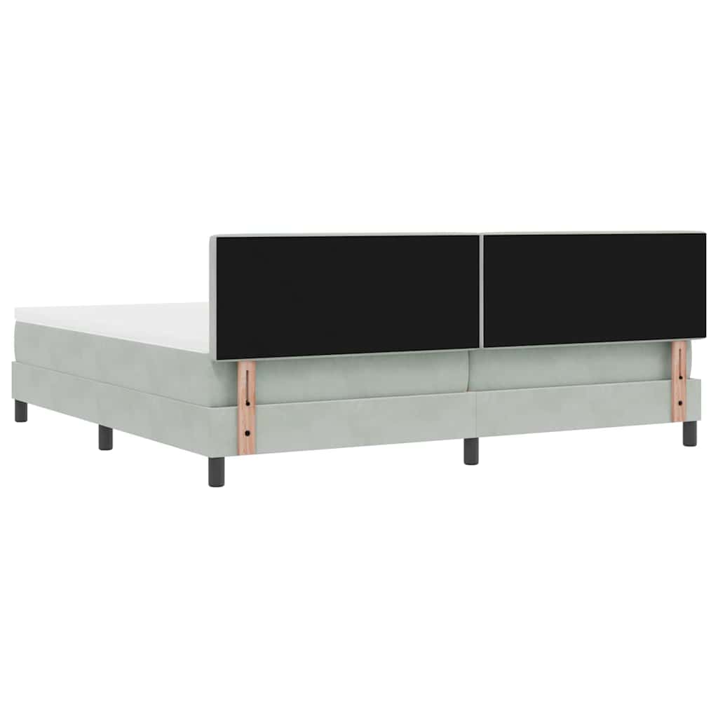 Boxspringbett mit Matratze Hellgrau 200 x 200 cm Samt