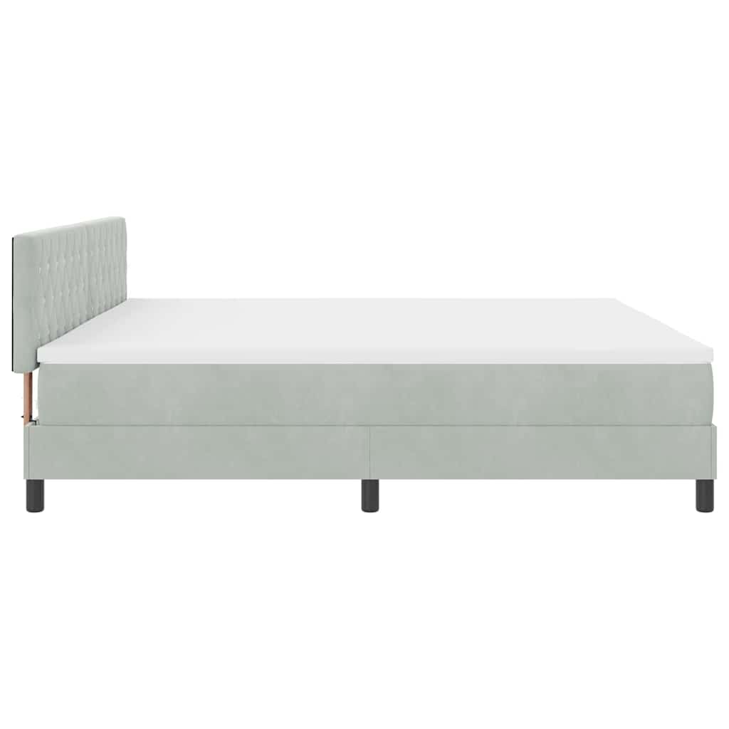 Boxspringbett mit Matratze Hellgrau 200 x 200 cm Samt