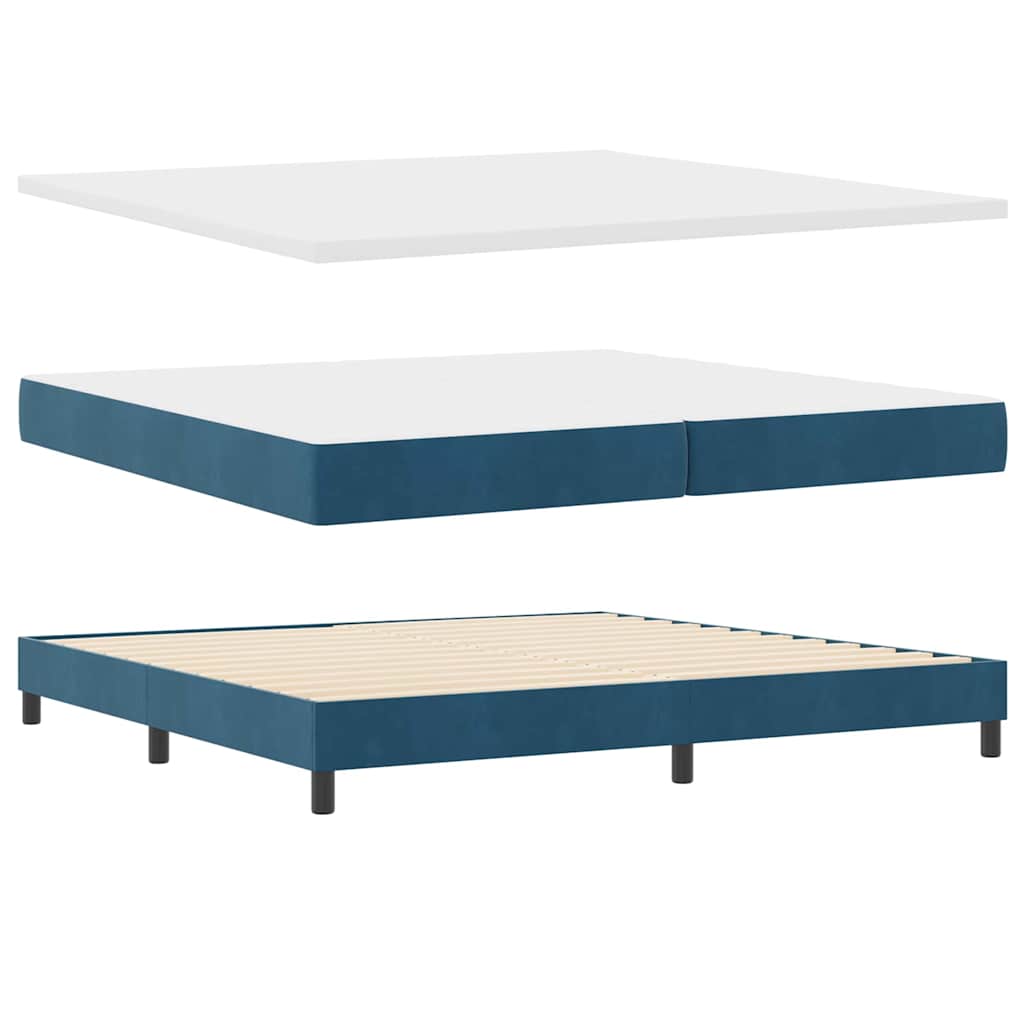 Boxspringbett mit Matratze Dunkelblau 200 x 200 cm Samt