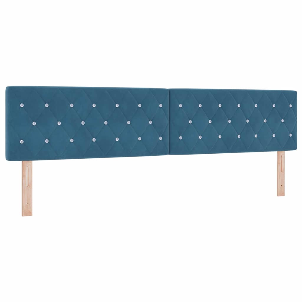 Boxspringbett mit Matratze Dunkelblau 200 x 200 cm Samt
