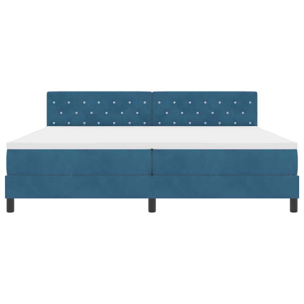 Boxspringbett mit Matratze Dunkelblau 200 x 200 cm Samt