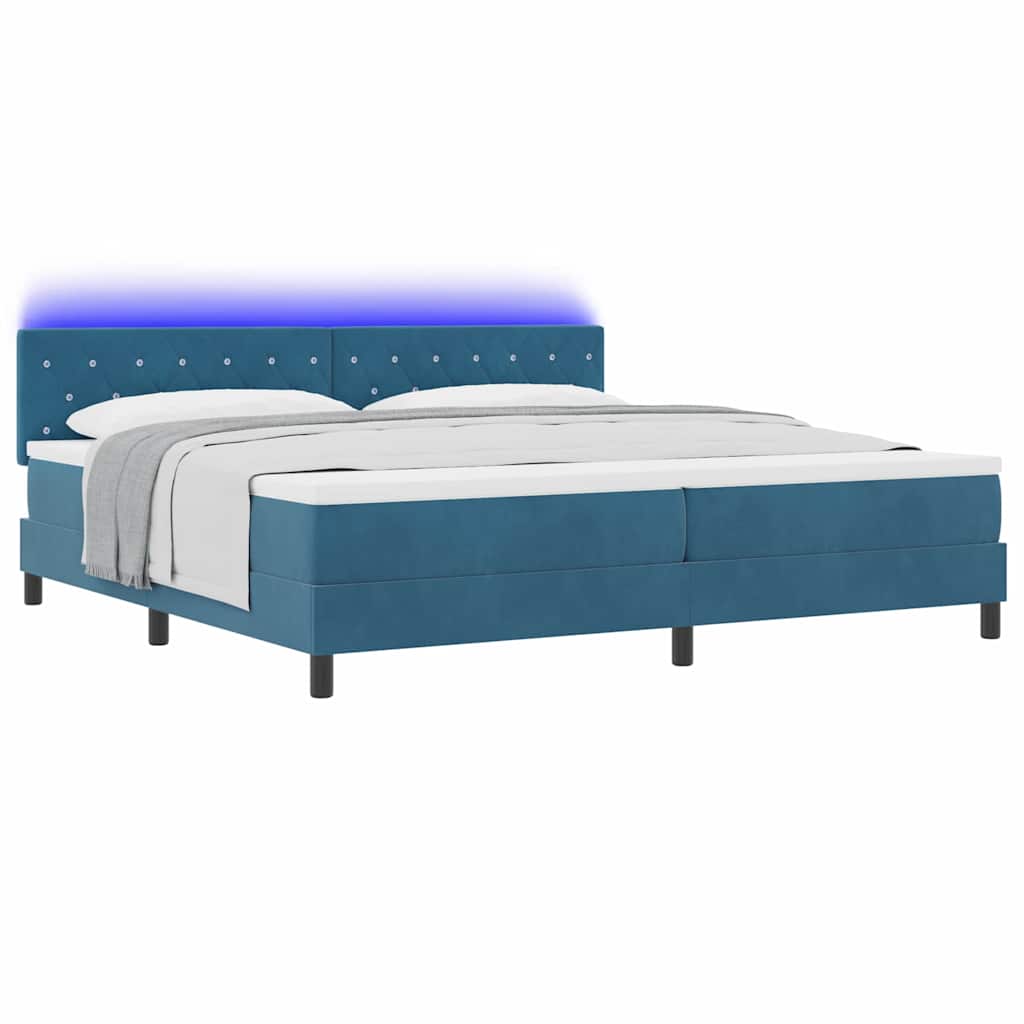 Boxspringbett mit Matratze Dunkelblau 200 x 200 cm Samt