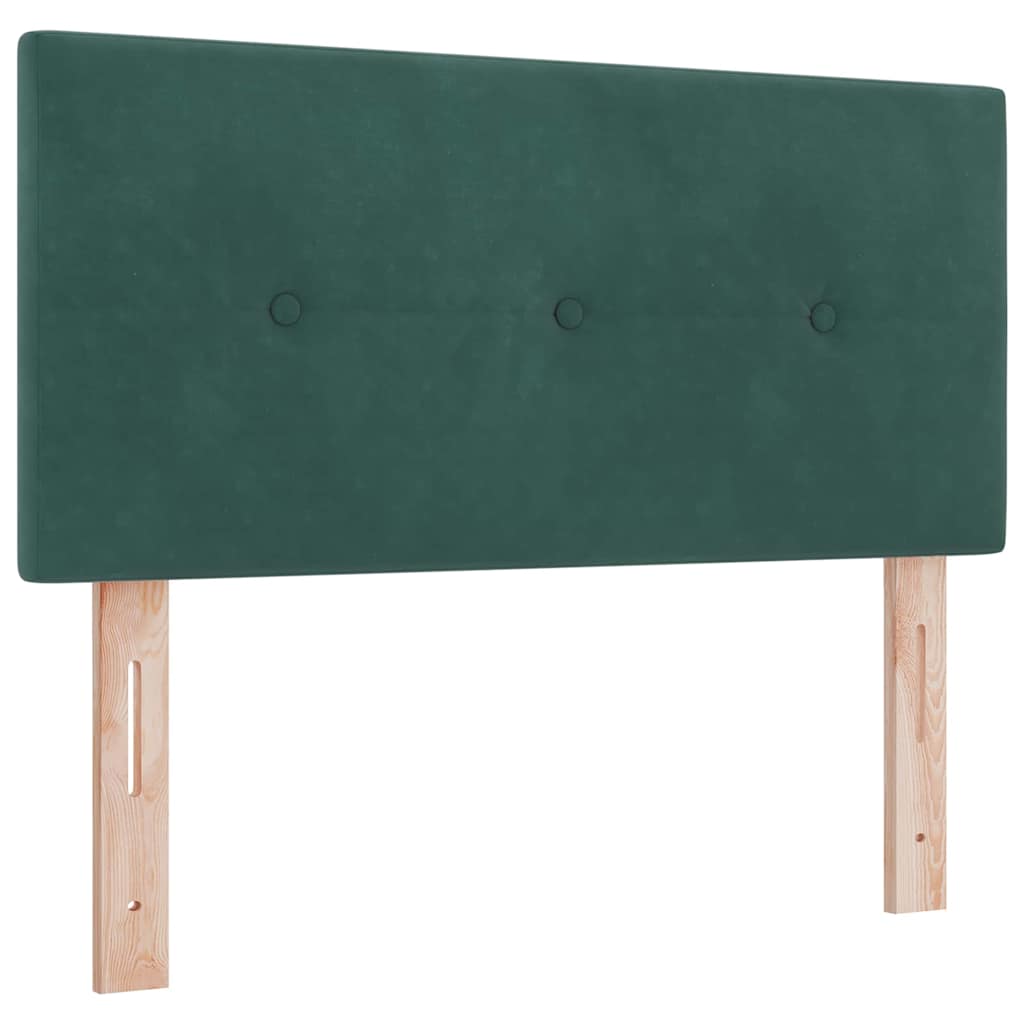 Boxspringbett mit Matratze Dunkelgrün 80 x 200 cm Samt