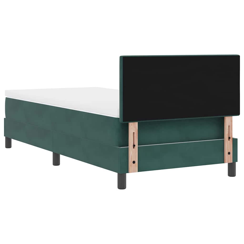 Boxspringbett mit Matratze Dunkelgrün 80 x 200 cm Samt