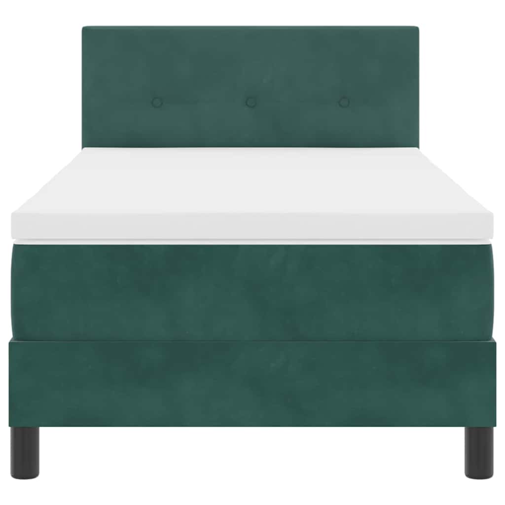 Boxspringbett mit Matratze Dunkelgrün 80 x 200 cm Samt