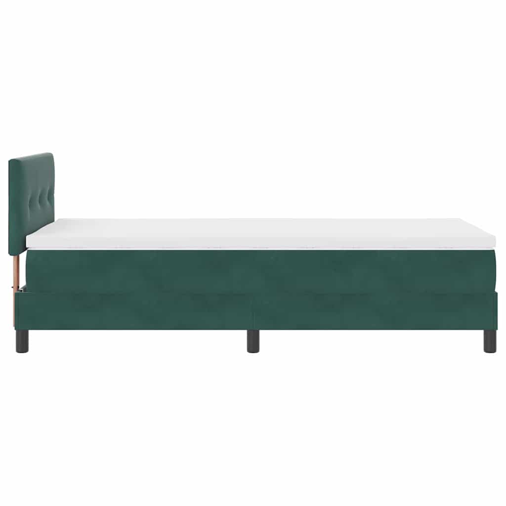 Boxspringbett mit Matratze Dunkelgrün 80 x 200 cm Samt