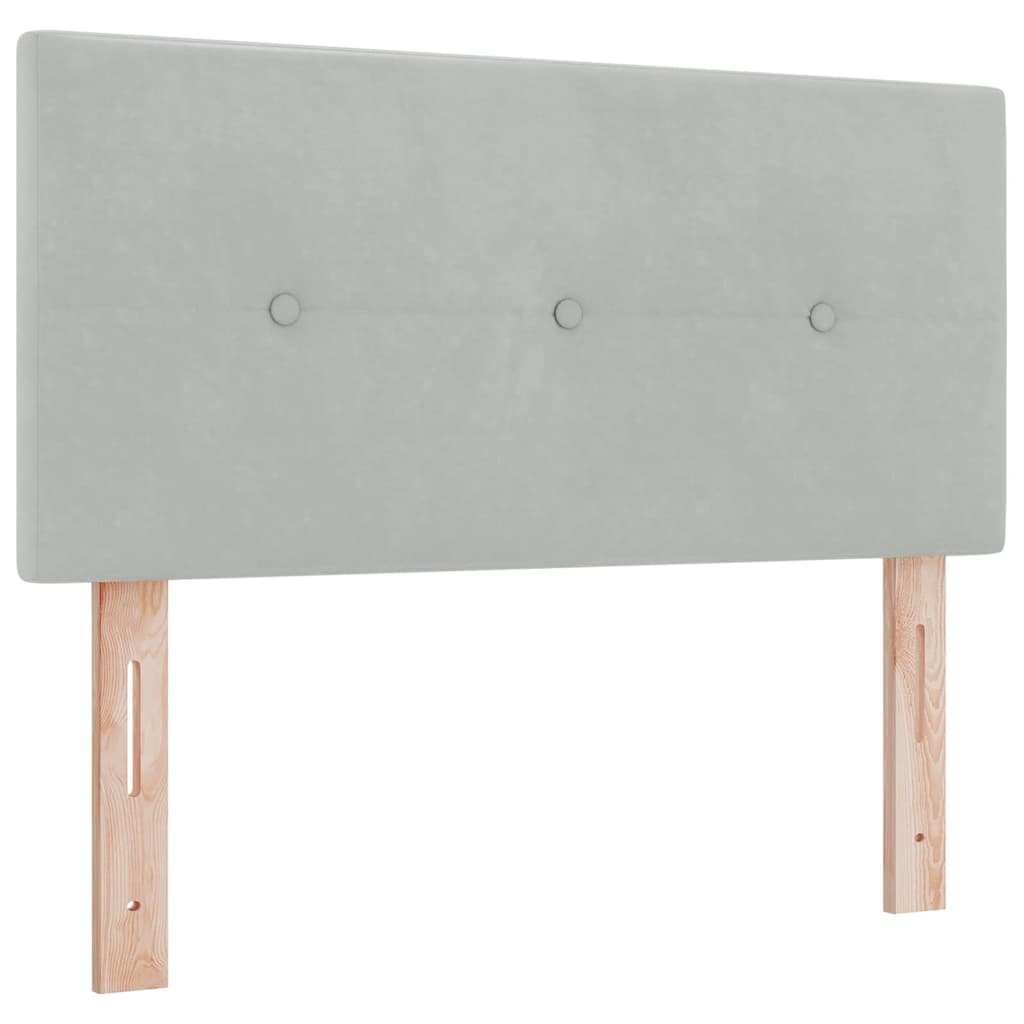 Boxspringbett mit Matratze Hellgrau 100 x 200 cm Samt