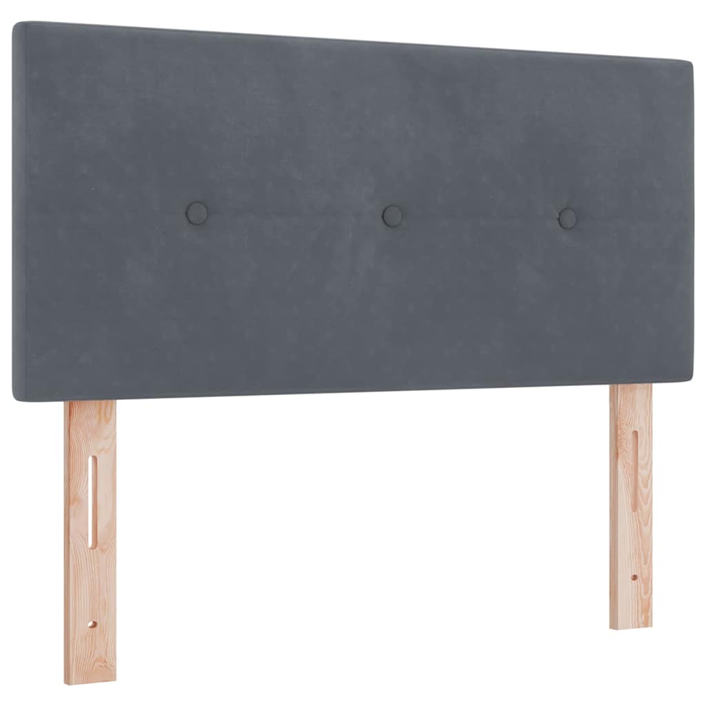Boxspringbett mit Matratze Dunkelgrau 100 x 200 cm Samt