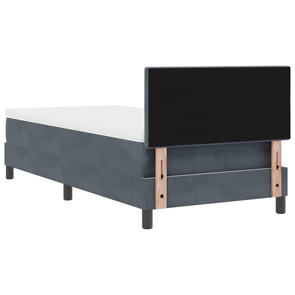 Boxspringbett mit Matratze Dunkelgrau 100 x 200 cm Samt