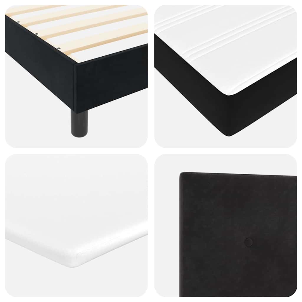 Boxspringbett mit Matratze Schwarz 120 x 190 cm Samt