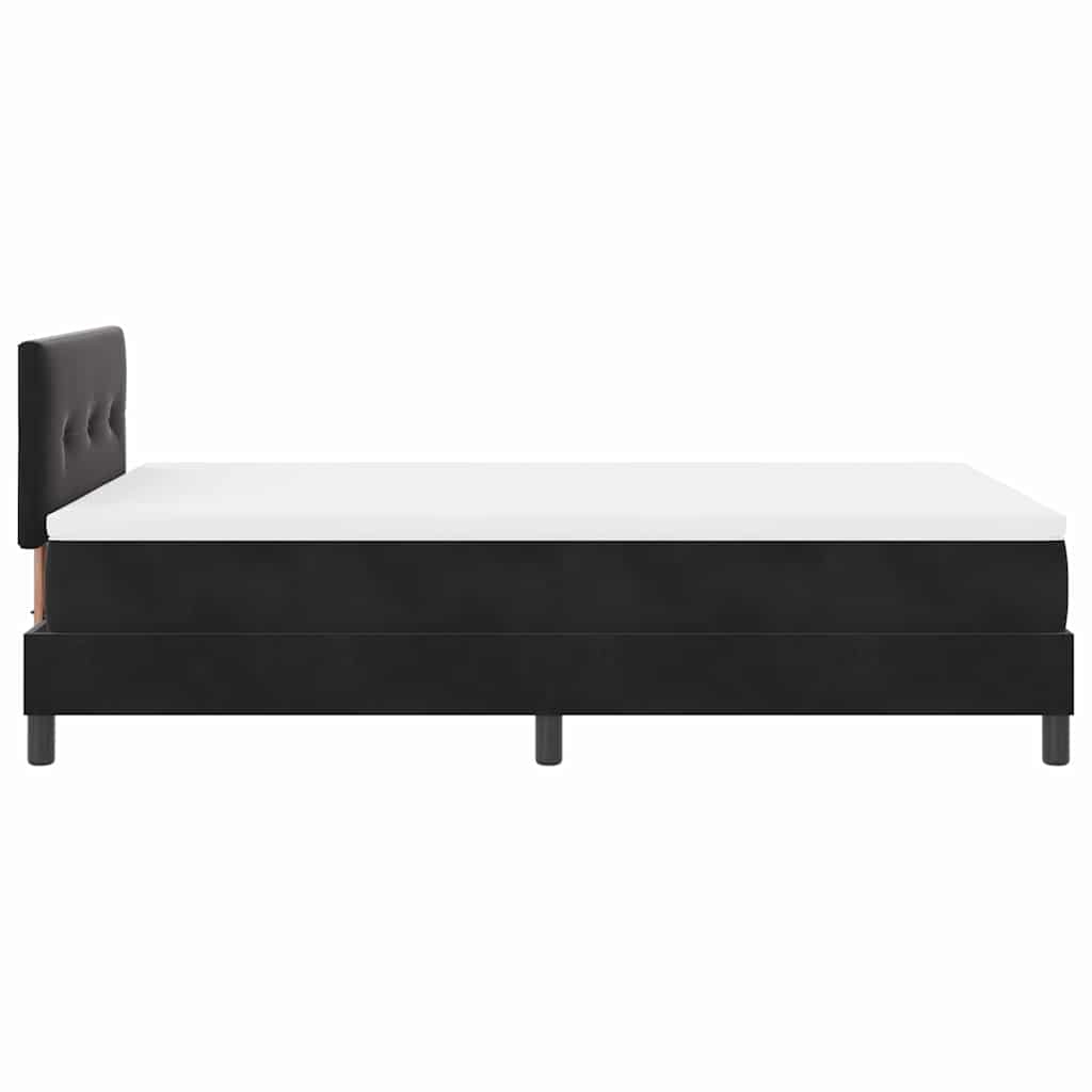 Boxspringbett mit Matratze Schwarz 120 x 190 cm Samt