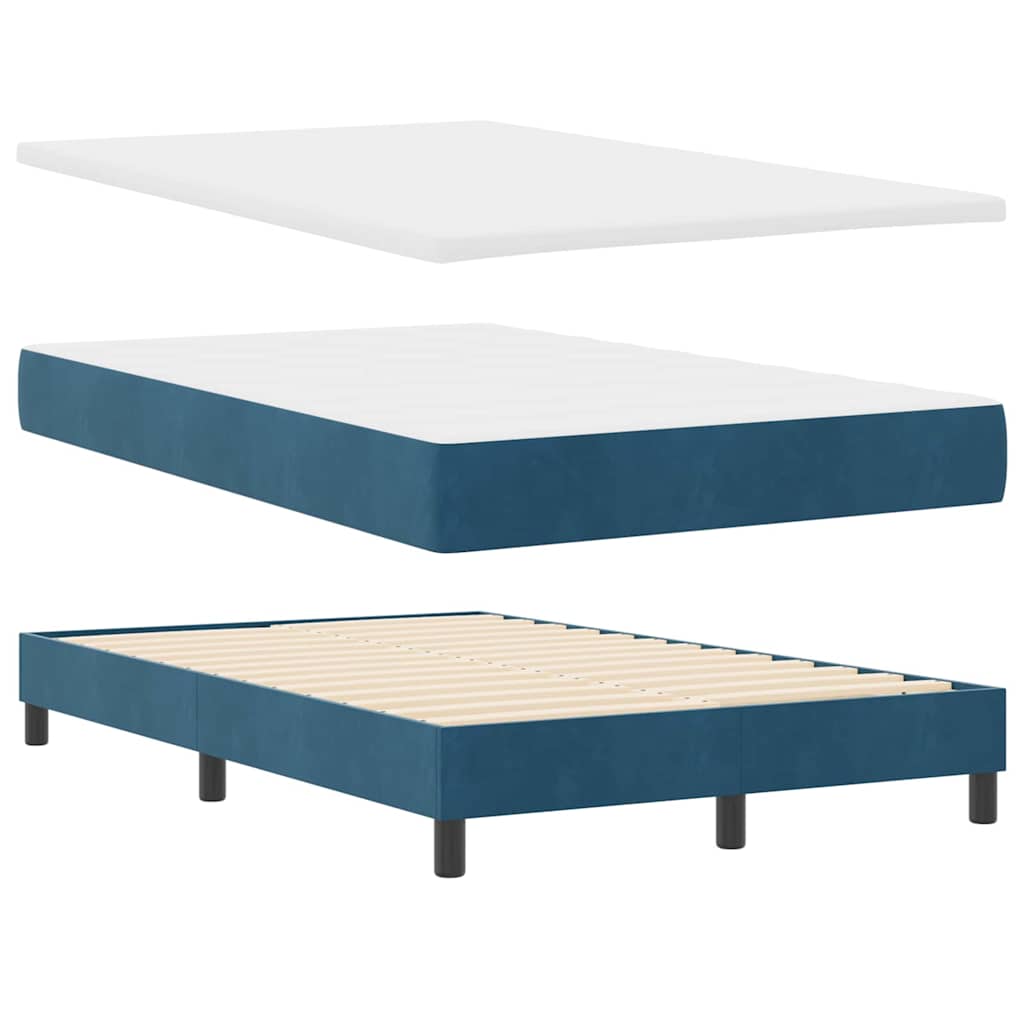 Boxspringbett mit Matratze mit Kopfteil Blau 120 x 190 cm Samt