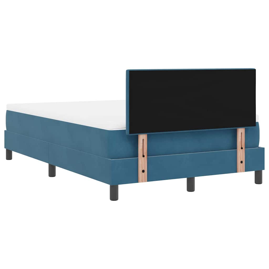 Boxspringbett mit Matratze mit Kopfteil Blau 120 x 190 cm Samt