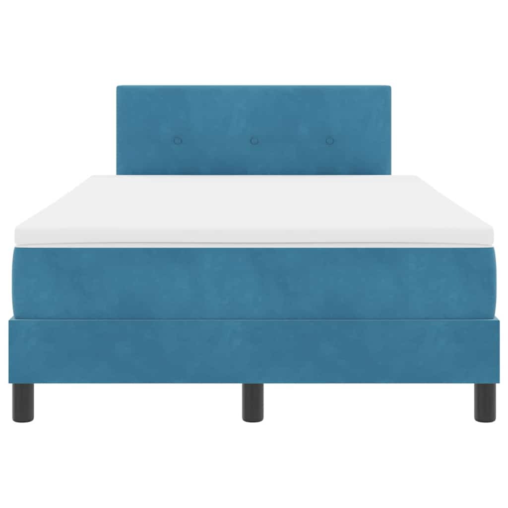 Boxspringbett mit Matratze mit Kopfteil Blau 120 x 190 cm Samt