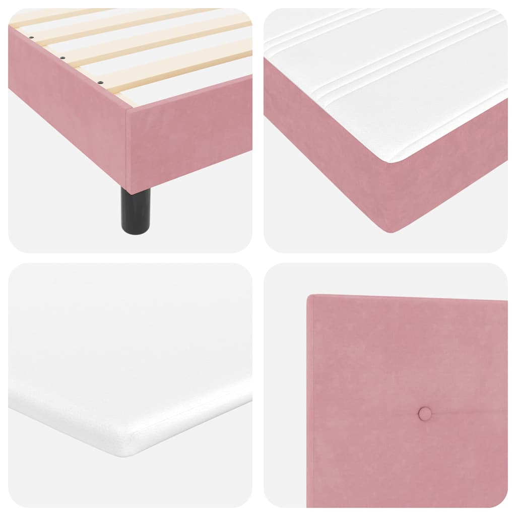 Boxspringbett mit Matratze mit Kopfteil Rosa 120 x 190 cm Samt