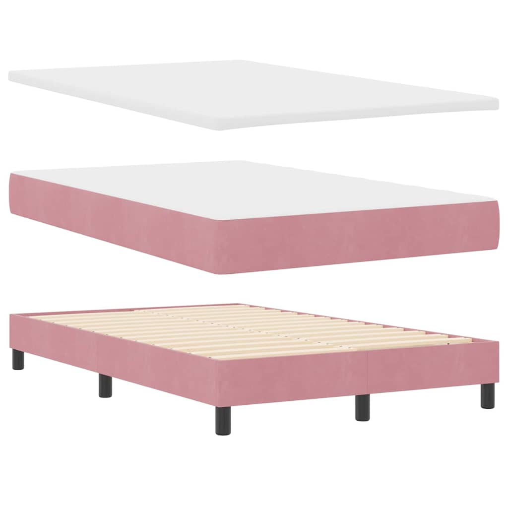 Boxspringbett mit Matratze mit Kopfteil Rosa 120 x 190 cm Samt