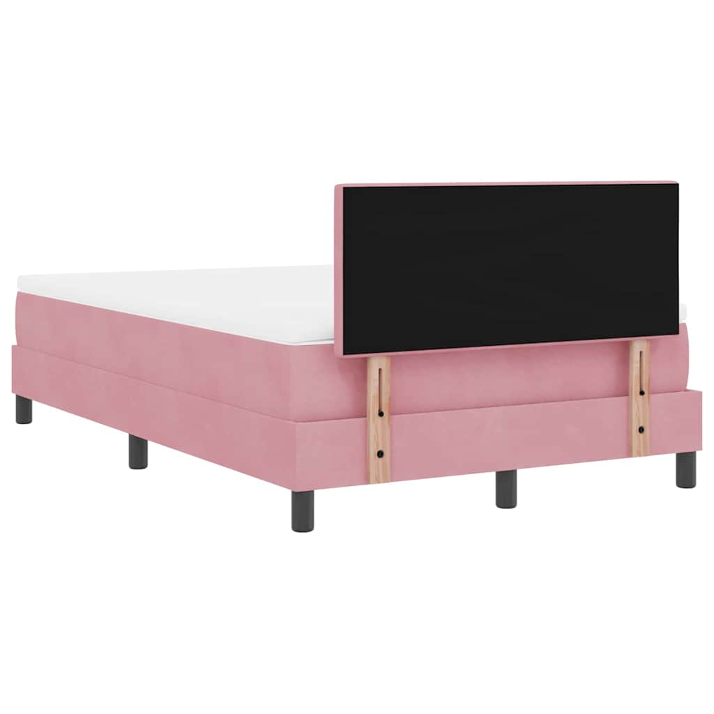 Boxspringbett mit Matratze mit Kopfteil Rosa 120 x 190 cm Samt