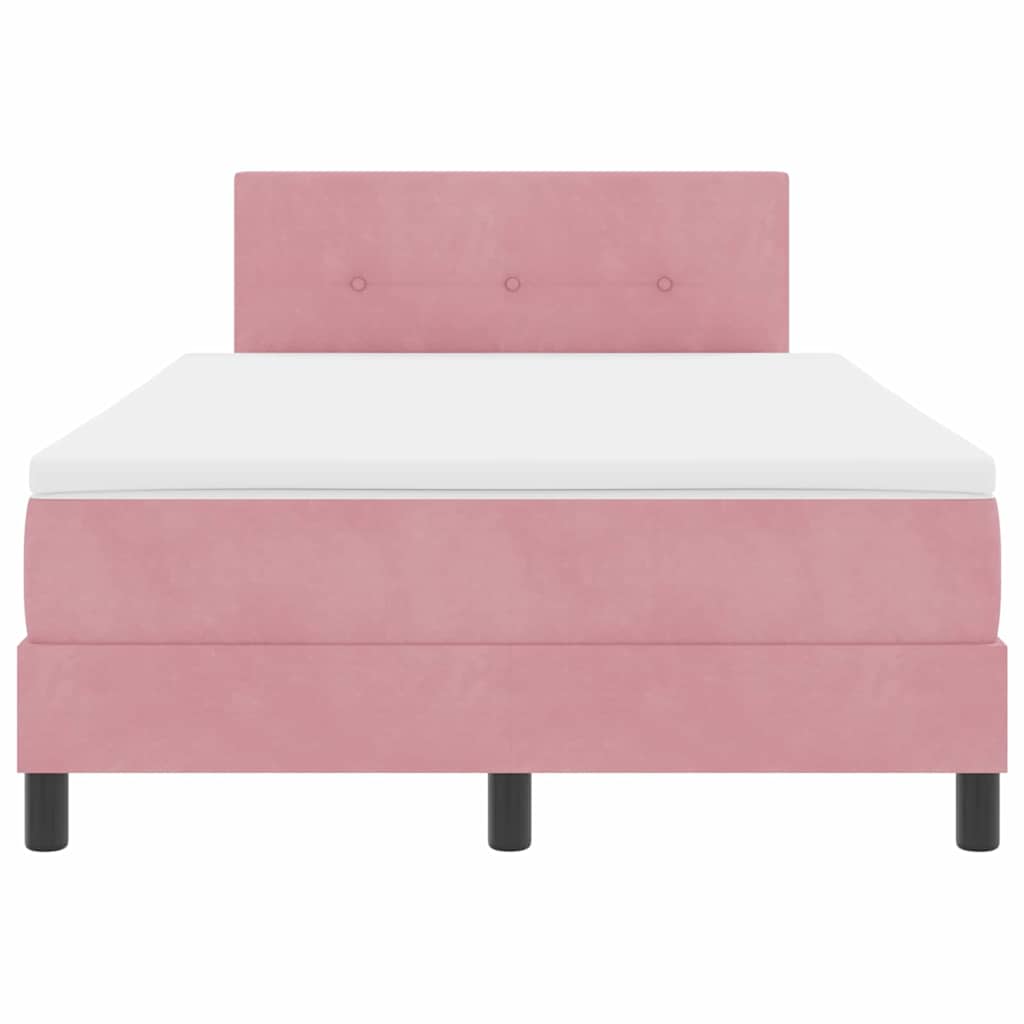 Boxspringbett mit Matratze mit Kopfteil Rosa 120 x 190 cm Samt