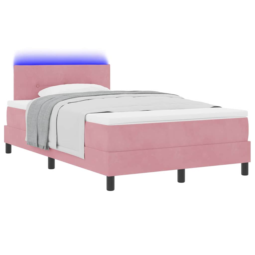 Boxspringbett mit Matratze mit Kopfteil Rosa 120 x 190 cm Samt