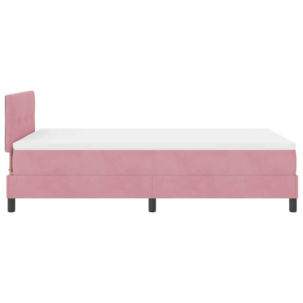 Boxspringbett mit Matratze mit Kopfteil Rosa 120 x 190 cm Samt