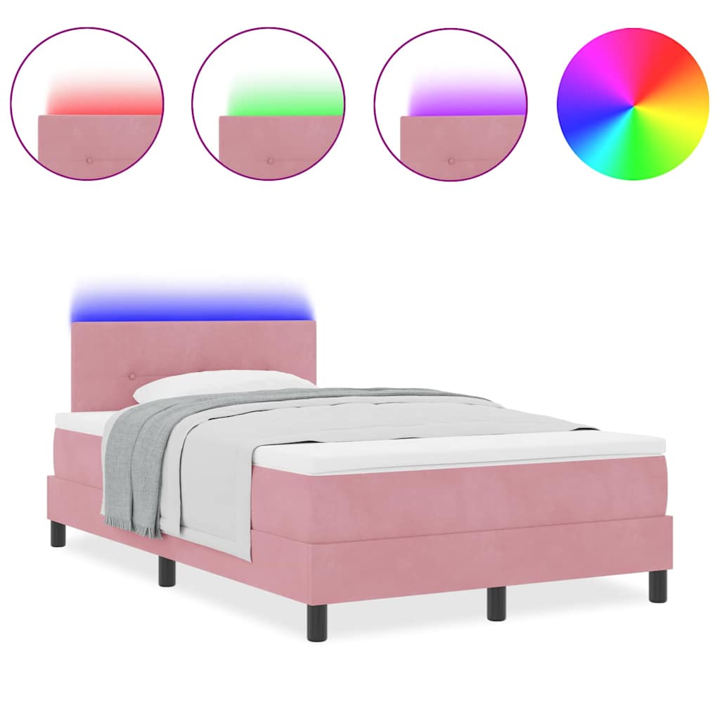 Boxspringbett mit Matratze mit Kopfteil Rosa 120 x 190 cm Samt