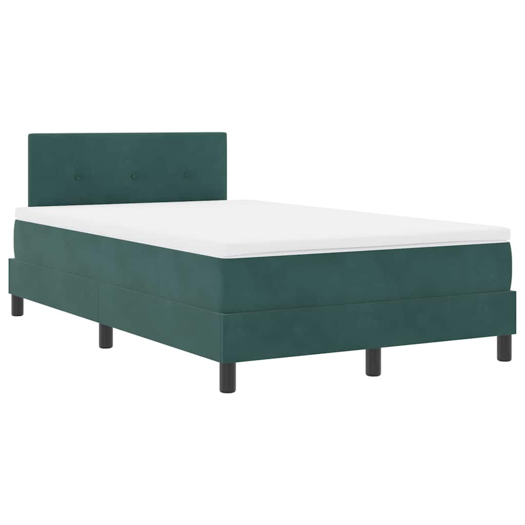 Boxspringbett mit Matratze Dunkelgrün 120 x 200 cm Samt