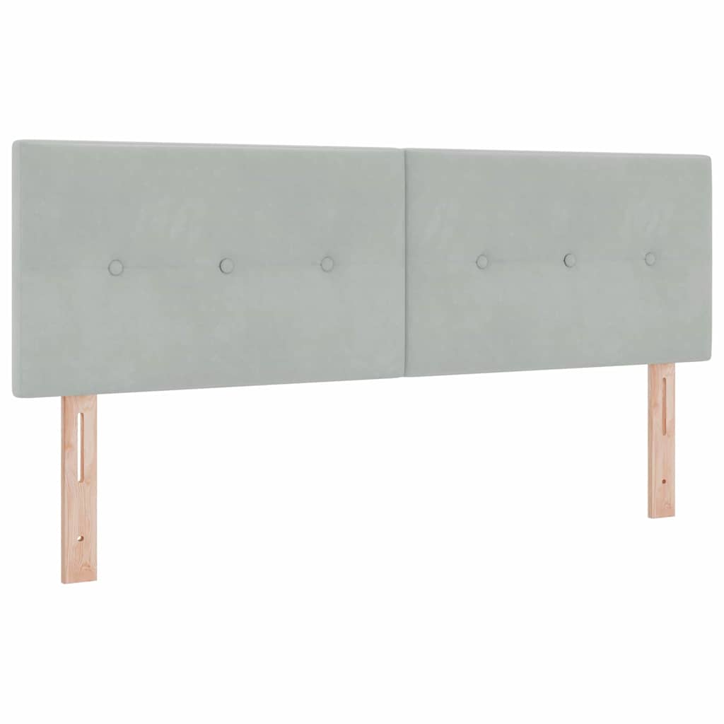 Boxspringbett mit Matratze Hellgrau 160 x 200 cm Samt