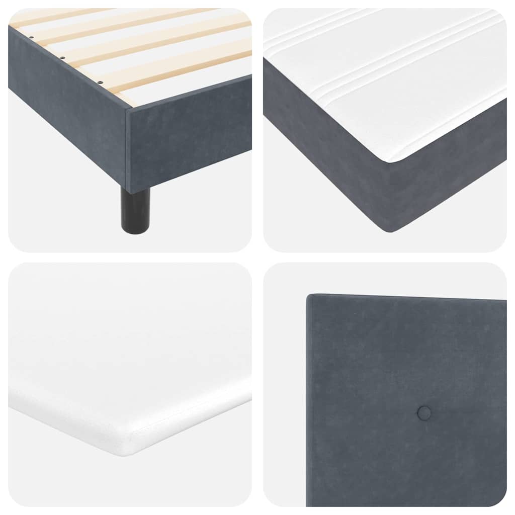 Boxspringbett mit Matratze Dunkelgrau 160 x 200 cm Samt